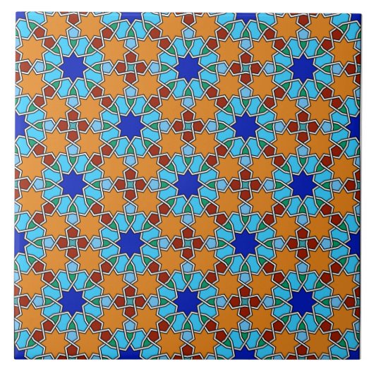 Islamitische geometrische patroontegel tegeltje (Voorkant)