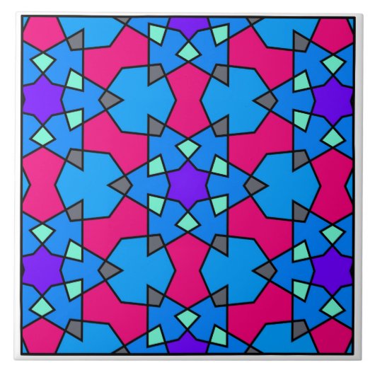 Islamitische geometrische patroontegel tegeltje (Voorkant)