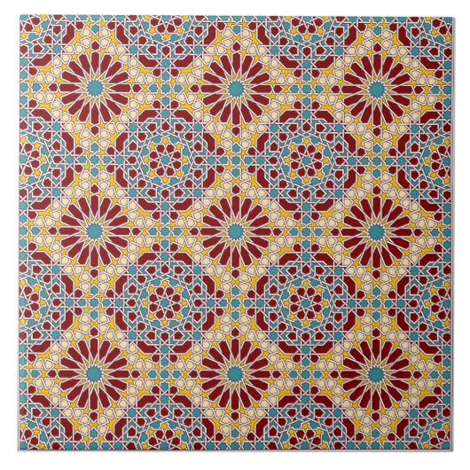 Islamitische geometrische patroontegel tegeltje (Voorkant)