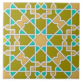 Islamitische geometrische patroontegel tegeltje (Voorkant)