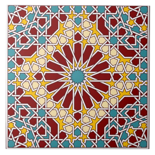 Islamitische geometrische patroontegel tegeltje (Voorkant)