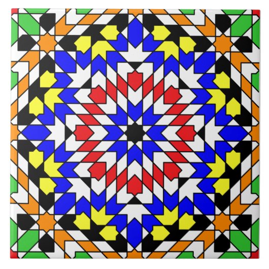 Islamitische geometrische patroontegel tegeltje (Voorkant)