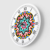 Islamitische geometrische patroonwandklok grote klok (Hoek)
