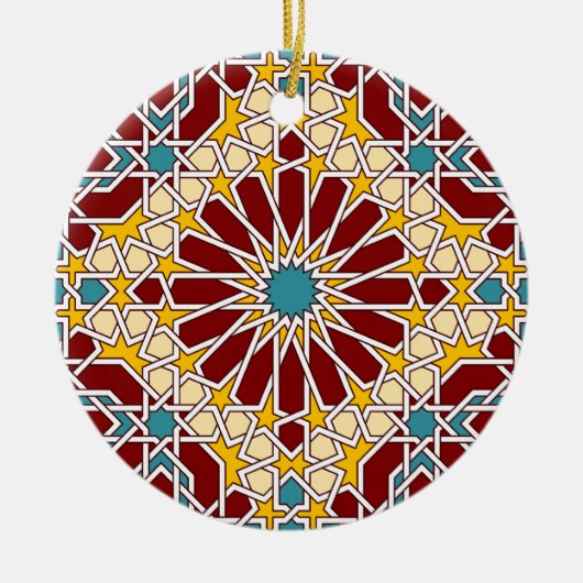 Islamitische geometrische vormgeving keramisch ornament (Voorkant)