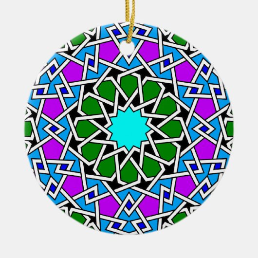 Islamitische geometrische vormgeving keramisch ornament (Voorkant)