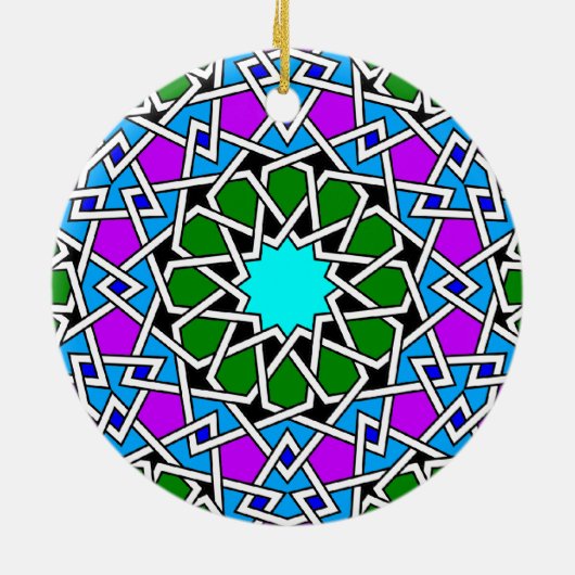 Islamitische geometrische vormgeving keramisch ornament (Achterkant)