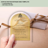 Islamitische Gouden Sierlijke Nikah Walima Moslim  Acryl Uitnodigingen