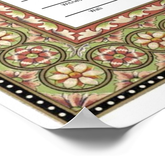 Islamitische grens Nikkah certificaat Poster (Hoek)