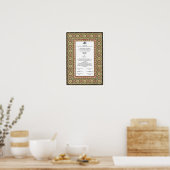 Islamitische grens Nikkah certificaat Poster (Keuken)