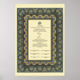 Islamitische grens Nikkah certificaat Poster