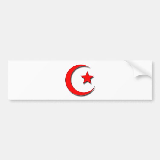 Islamitische Halve Maan Bumpersticker (Voorkant)