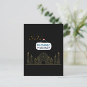 Islamitische Halve Maan Ramadan Kareem Typografisc Briefkaart (Staand voorkant)