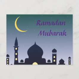 Islamitische Halve Maan Ramadan Kareem Typografisc Briefkaart
