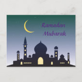 Islamitische Halve Maan Ramadan Kareem Typografisc Briefkaart (Voorkant)