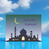 Islamitische Halve Maan Ramadan Kareem Typografisc Briefkaart