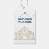 Islamitische Halve Maan Ramadan Kareem Typografisc Cadeaulabel (Voorkant)