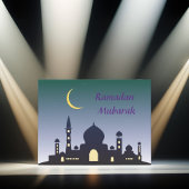 Islamitische Halve Maan Ramadan Kareem Typografisc Feestdagenkaart