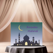 Islamitische Halve Maan Ramadan Kareem Typografisc Feestdagenkaart