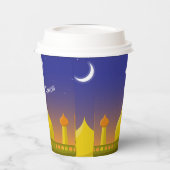 Islamitische Halve Maan Ramadan Kareem Typografisc Papieren Bekers (Links)