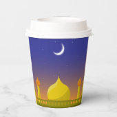 Islamitische Halve Maan Ramadan Kareem Typografisc Papieren Bekers (Achterkant)