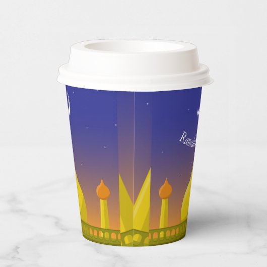 Islamitische Halve Maan Ramadan Kareem Typografisc Papieren Bekers (Rechts)