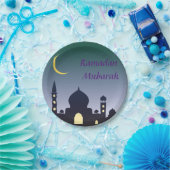 Islamitische Halve Maan Ramadan Kareem Typografisc Papieren Bordje (Feest)
