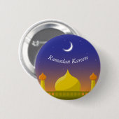 Islamitische Halve Maan Ramadan Kareem Typografisc Ronde Button 5,7 Cm (Voorkant /achterkant)