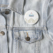 Islamitische Halve Maan Ramadan Kareem Typografisc Ronde Button 5,7 Cm (In situ)