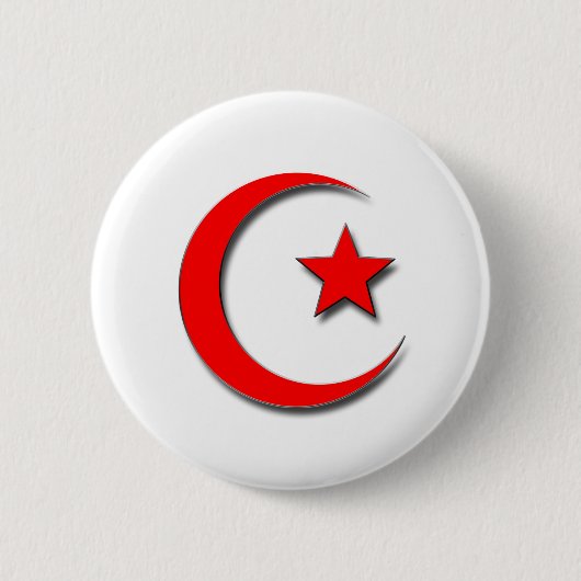 Islamitische Halve Maan Ronde Button 5,7 Cm (Voorkant)