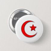 Islamitische Halve Maan Ronde Button 5,7 Cm (Voorkant /achterkant)