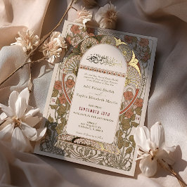 Islamitische Herfst Verbrande Sinaasappel Gouden A Folie Uitnodiging