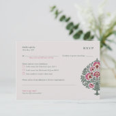 Islamitische Huwelijks RSVP Kaart – Zachte-Grijze (Staand voorkant)