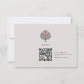 Islamitische Huwelijks RSVP Kaart – Zachte-Grijze (Achterkant)