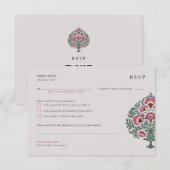 Islamitische Huwelijks RSVP Kaart – Zachte-Grijze (Voorkant / Achterkant)