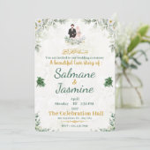 Islamitische huwelijksceremonie Moslims Groene Blo Kaart (Staand voorkant)