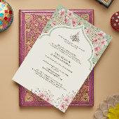 Islamitische huwelijksuitnodiging - Waterverf bloe Kaart