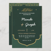 Islamitische huwelijksuitnodigingen Kunst Kaart (Voorkant / Achterkant)