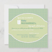 Islamitische islam soft green Aqeeqah Aqiqah Kaart (Achterkant)