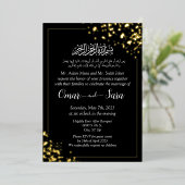 Islamitische islamitische moderne moslimbruiloft z folie uitnodiging (Staand Voorkant)