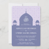Islamitische Koepel Pastel Paars Moslim Bruiloft Kaart (Voorkant)