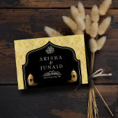 Islamitische Koninklijke Gouden Damask Moslim Huwe RSVP Kaartje