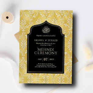 Islamitische Koninklijke Gouden Damask Moslim Mehn Kaart