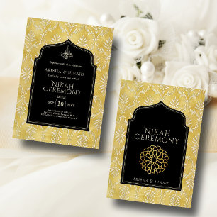 Islamitische Koninklijke Gouden Damask Moslim Nika Kaart