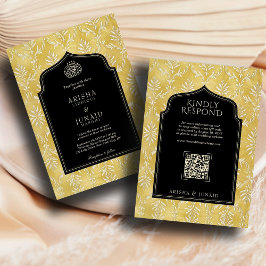 Islamitische & Koninklijke Gouden Damask Moslim QR Kaart