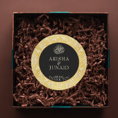 Islamitische Koninklijke Gouden Damast Moslim Huwe Ronde Sticker