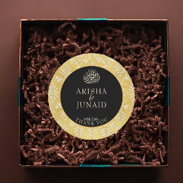 Islamitische Koninklijke Gouden Damast Moslim Huwe Ronde Sticker