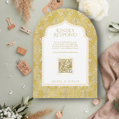 Islamitische Koninklijke Gouden Damast Moslim QR B Kaart