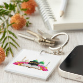 Islamitische kunst koran met moskee en Rozen Sleutelhanger (Voorkant Rechts)