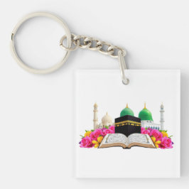 Islamitische kunst koran met moskee en Rozen Sleutelhanger