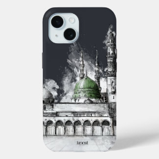 Islamitische kunst van Masjid Nabawi schets - isla iPhone 15 Case